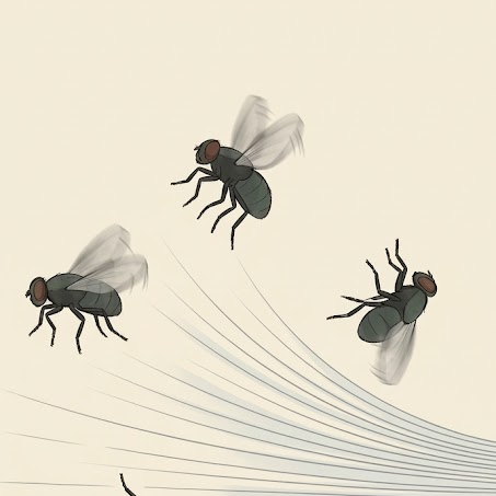 Les mouches sont repoussées efficacement par un flux d’air